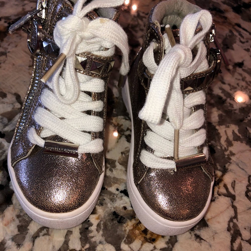 Size 5 ( little girl) Michael Kors High tops
